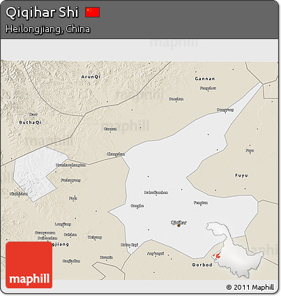 Classic Style 3D Map of Qiqihar Shi