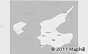 Gray 3D Map of Qiqihar Shi, single color outside