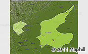 Physical 3D Map of Qiqihar Shi, darken