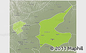 Physical 3D Map of Qiqihar Shi, semi-desaturated