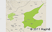 Physical 3D Map of Qiqihar Shi, shaded relief outside
