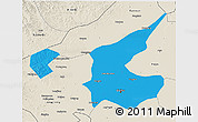 Political 3D Map of Qiqihar Shi, shaded relief outside