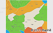 Shaded Relief 3D Map of Qiqihar Shi, political outside