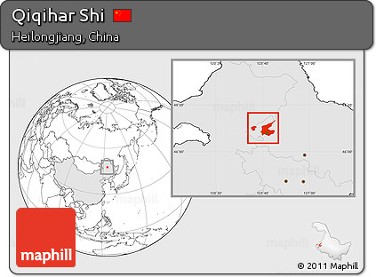 Blank Location Map of Qiqihar Shi, highlighted country