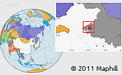 Political Location Map of Qiqihar Shi, highlighted country, highlighted parent region