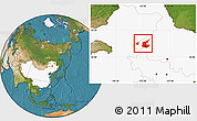 Satellite Location Map of Qiqihar Shi, highlighted country