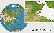 Satellite Location Map of Qiqihar Shi, highlighted parent region