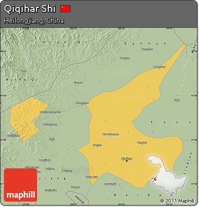 Savanna Style Map of Qiqihar Shi