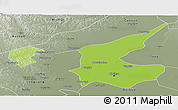 Physical Panoramic Map of Qiqihar Shi, semi-desaturated