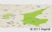 Physical Panoramic Map of Qiqihar Shi, shaded relief outside