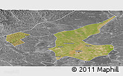 Satellite Panoramic Map of Qiqihar Shi, desaturated