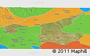 Satellite Panoramic Map of Qiqihar Shi, political outside