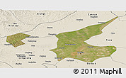 Satellite Panoramic Map of Qiqihar Shi, shaded relief outside