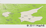 Shaded Relief Panoramic Map of Qiqihar Shi, physical outside