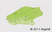 Physical 3D Map of Qitaihe Shi, cropped outside