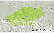 Physical 3D Map of Qitaihe Shi, lighten, semi-desaturated
