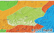 Physical 3D Map of Qitaihe Shi, political outside