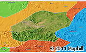 Satellite 3D Map of Qitaihe Shi, political outside