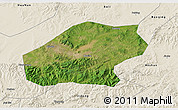 Satellite 3D Map of Qitaihe Shi, shaded relief outside