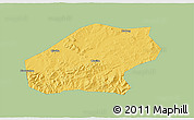 Savanna Style 3D Map of Qitaihe Shi, single color outside
