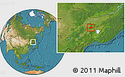 Satellite Location Map of Qitaihe Shi