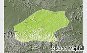 Physical Map of Qitaihe Shi, darken, semi-desaturated