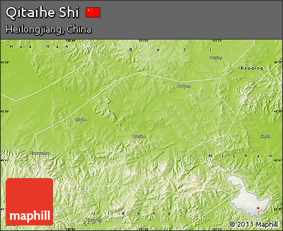 Physical Map of Qitaihe Shi