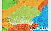 Physical Map of Qitaihe Shi, political outside