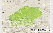 Physical Map of Qitaihe Shi, shaded relief outside