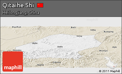 Classic Style Panoramic Map of Qitaihe Shi