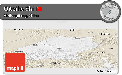 Classic Style Panoramic Map of Qitaihe Shi