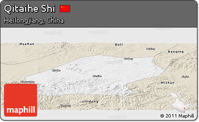 Classic Style Panoramic Map of Qitaihe Shi