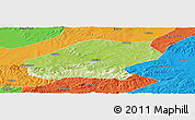 Physical Panoramic Map of Qitaihe Shi, political outside