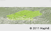 Physical Panoramic Map of Qitaihe Shi, semi-desaturated