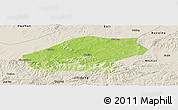Physical Panoramic Map of Qitaihe Shi, shaded relief outside