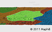 Political Panoramic Map of Qitaihe Shi, darken