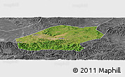 Satellite Panoramic Map of Qitaihe Shi, desaturated