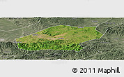 Satellite Panoramic Map of Qitaihe Shi, semi-desaturated