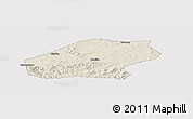 Shaded Relief Panoramic Map of Qitaihe Shi, cropped outside