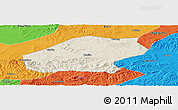 Shaded Relief Panoramic Map of Qitaihe Shi, political outside