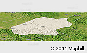 Shaded Relief Panoramic Map of Qitaihe Shi, satellite outside