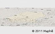 Shaded Relief Panoramic Map of Qitaihe Shi, semi-desaturated