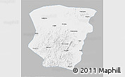 Gray 3D Map of Raohe, single color outside