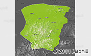 Physical 3D Map of Raohe, darken, desaturated