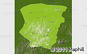 Physical 3D Map of Raohe, darken