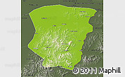 Physical 3D Map of Raohe, darken, semi-desaturated