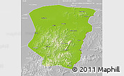 Physical 3D Map of Raohe, lighten, desaturated