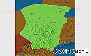 Political 3D Map of Raohe, darken