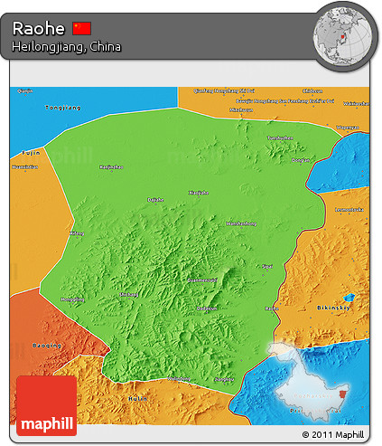 Political 3D Map of Raohe