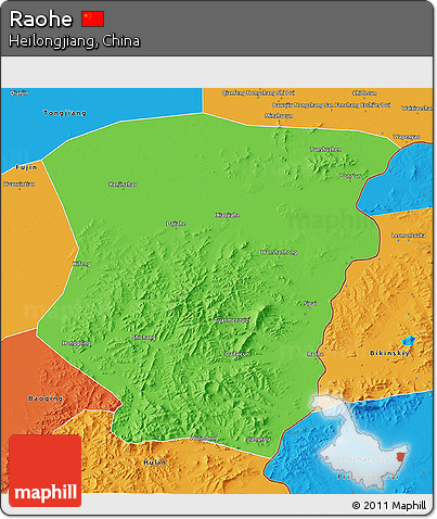 Political 3D Map of Raohe